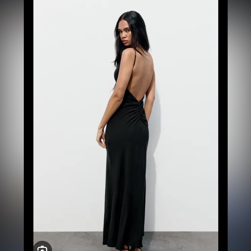 Zara Black Backless Maxi Dress